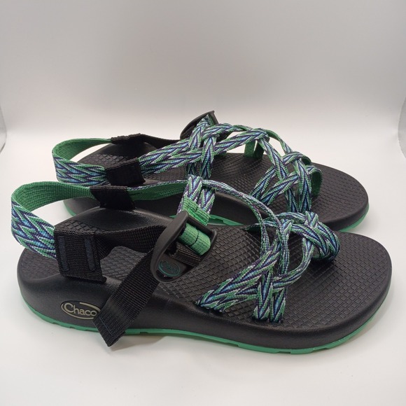 Chaco ZX/2 Cloud Sandals Adjustable‎ Straps Woven Design Women's Sz 7 Teal - Picture 2 of 10